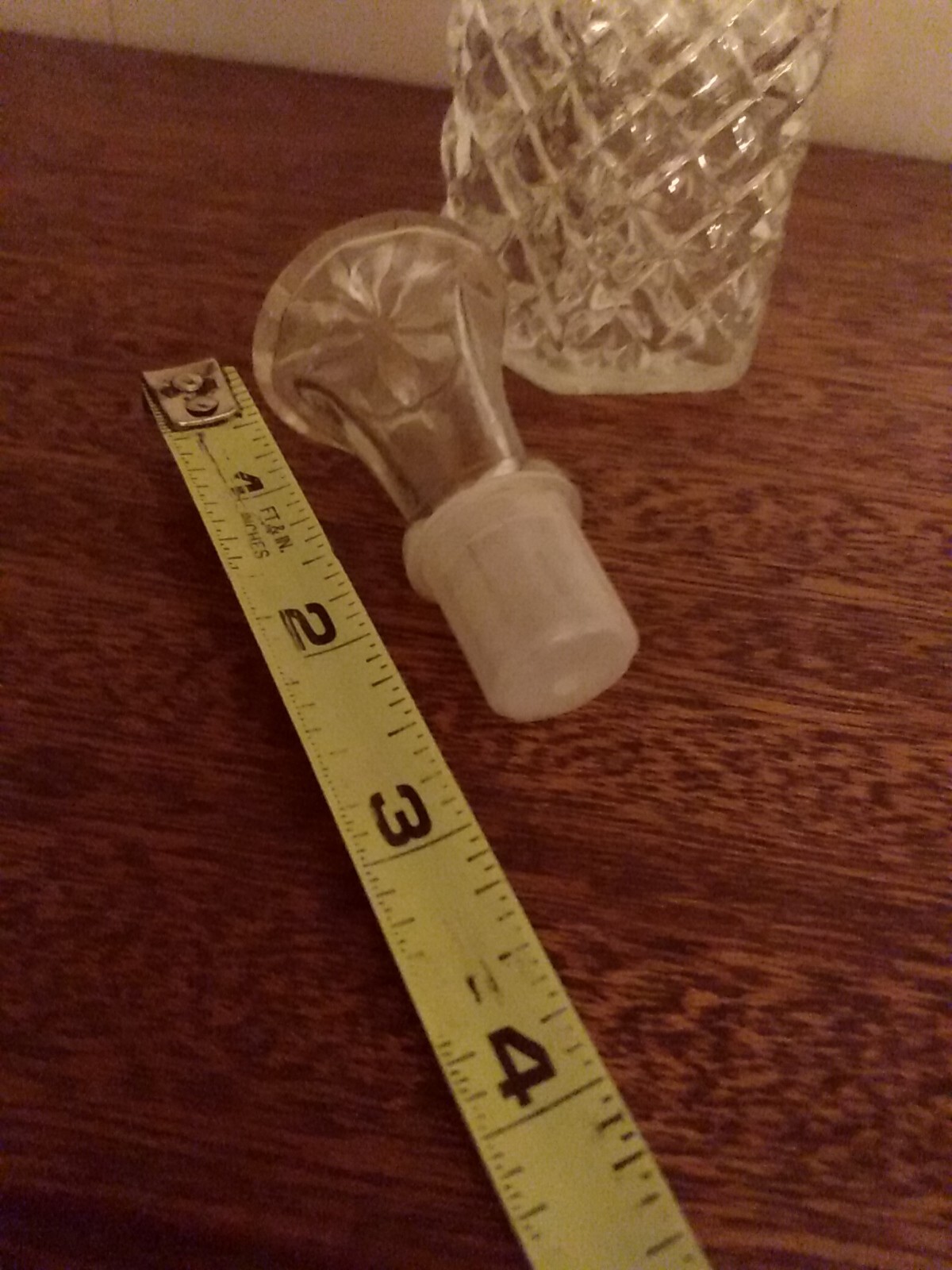 Vintage Anchor Hocking Wexford Clear Glass Vinegar or Oil Cruet with Stopper 