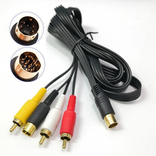 1.8m AV and S-Video Combo Cable 3RCA Cord for SEGA Saturn Console SS Adapter - Image 4 of 4
