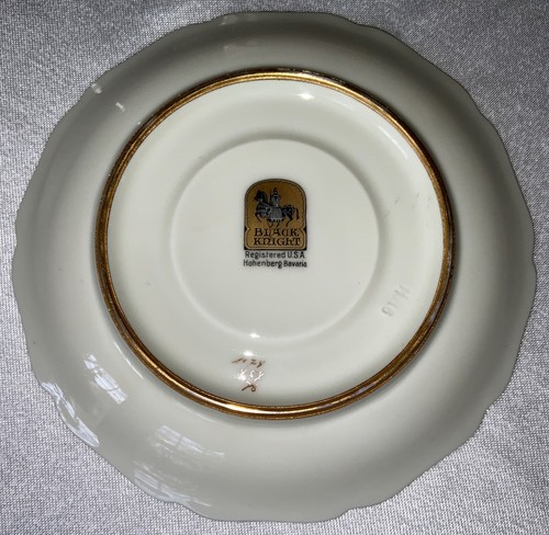Black Knight Gold Encrusted Cup & Saucer c.1920-1939 Honhenberg Bavaria Germany - Picture 12 of 19
