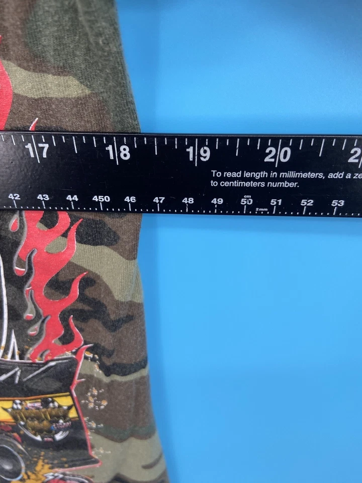 Short Track Racing T Shirt Medium Camo Y2K Double Sided Tyler Hillbilly Race VTG - Image 4 of 4