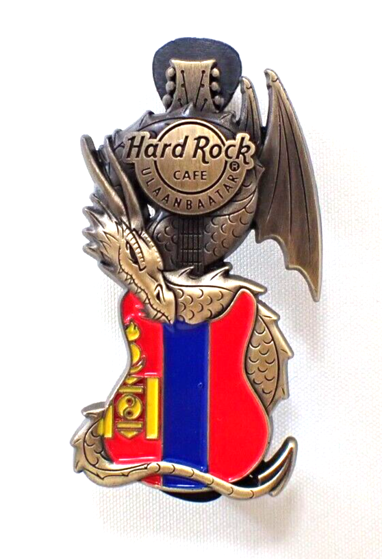 S*e様 ハードロックカフェ ウランバートル Dragon & Dagger S Hard Rock Cafe Ulaanbaatar Dragon And Flag Guitar Series 3D Pin