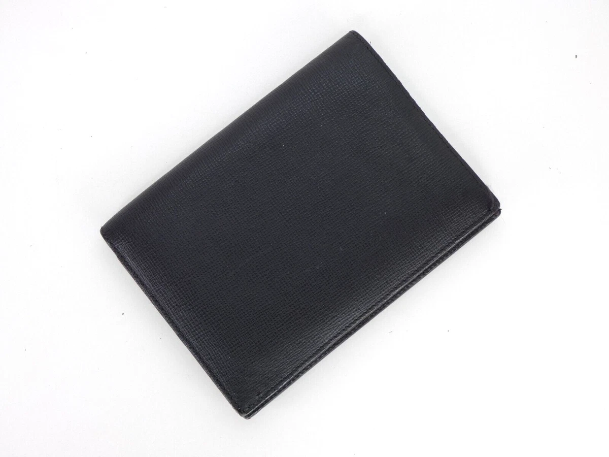 dunhill mens Wallet Black Saffiano Leather Trifold Credit Card Id