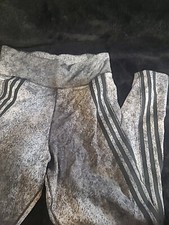 Women medium Adidas Aeroready black Joggers Track pants 12-14 Grey Black Stripe