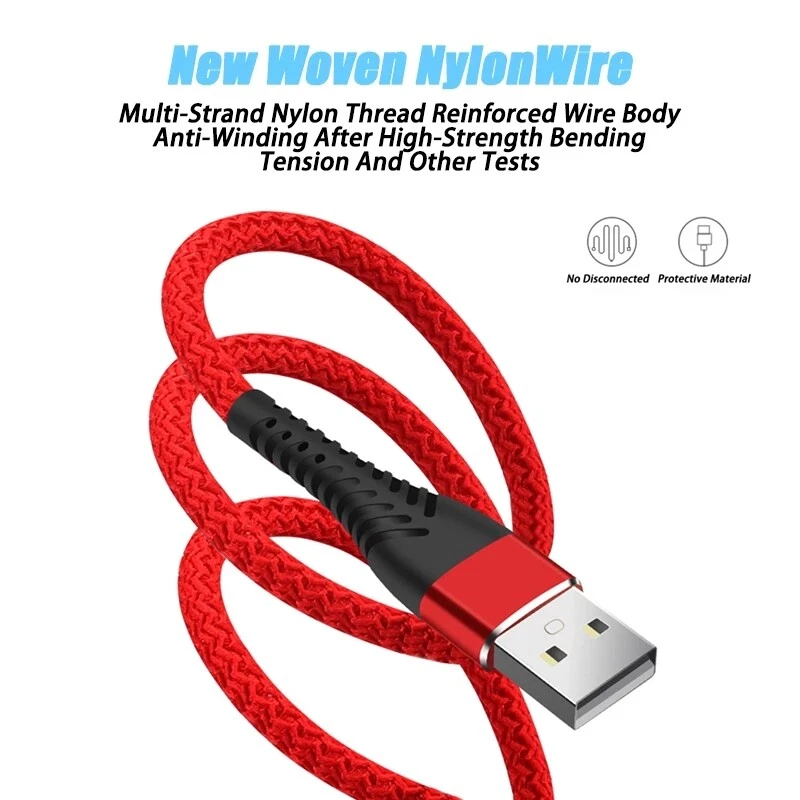 3/6/10 FT Fast Charging 2.4A Micro USB Cable Chargeur For Samsung Android Phones - Image 3 of 4