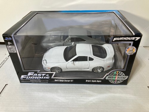 Fast & Furious 7 Movie Scene Brian's Toyota Supra Doms Dodge Charger Jada READ