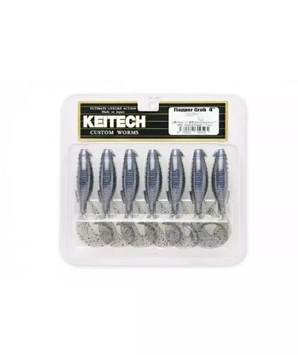Keitech Flapper Grub 4" #440M Electric Shad Colour - Picture 10 of 12