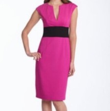Trina Turk Hot Pink Fuschia Algonquin Sheath Dress Small? Knee Length Career