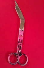 NEW LISTER BANDAGE SCISSORS 7.25" STYLEMATE ROUND PATTERN PINK-HIGH QUALITY