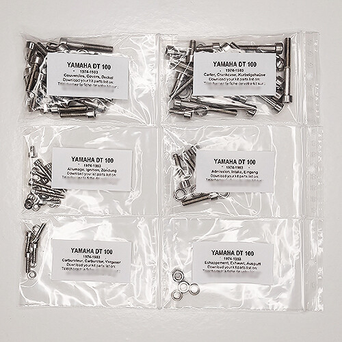 Vis Allen Yamaha DT 100 inox pour remplacer les vis de carter bloquées