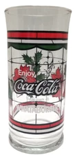 Whataburger Enjoy Coca Cola 6" Christmas Glass Poinsettia Holiday Vintage Cup. 