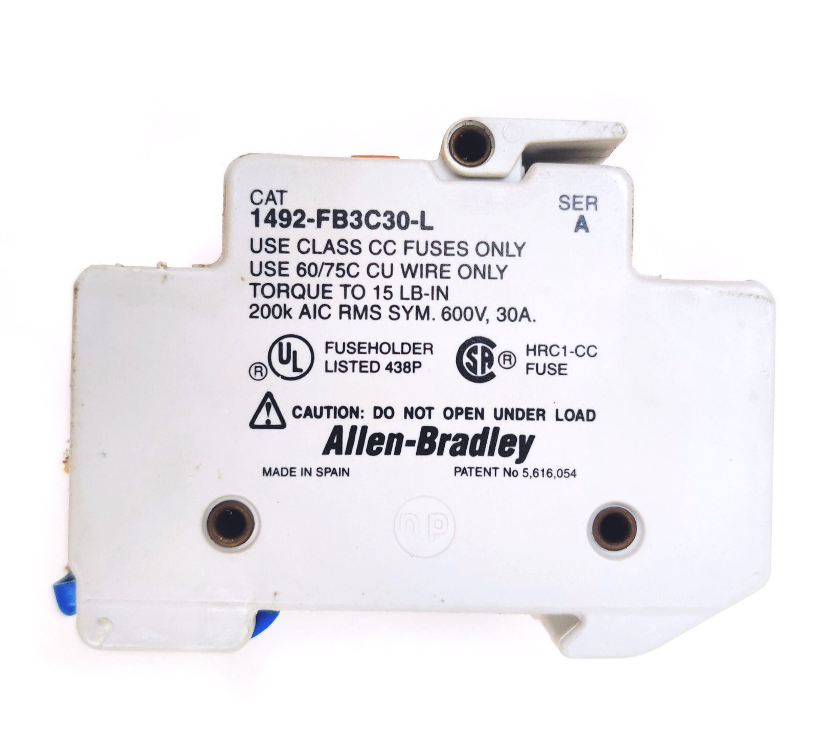 Lot of 3 Allen Bradley 1492FB3C30L Fuse Holder, w/ fuses 3 Pole, 30A