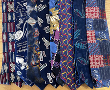 silk neck ties for men NEW made in ITALY and USA 3.5" wide,in dark navy tones