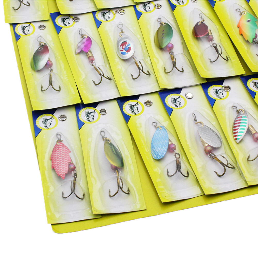 Lot of 30 Colorful Trout Spoon Metal Fishing Lures Spinner Baits