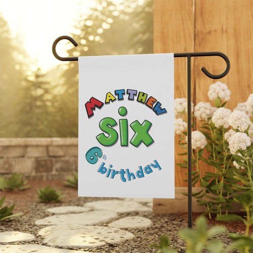 Personalized Birthday Garden Banner, Colorful Outdoor Decor, Kids Party Sign, - Picture 9 of 9