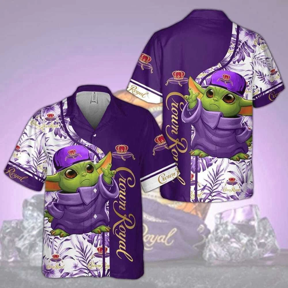Baby Yoda Hawaiian Shirt, Baby Yoda Summer Aloha Shirt, Star Wars Button Up Shir