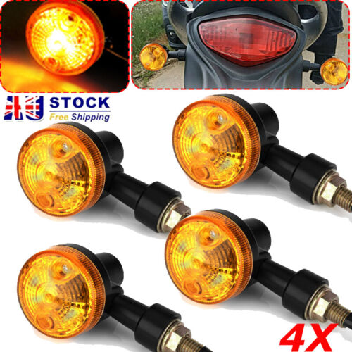 4PCS Motorcycle Bike Bulb Amber Blinkers Front / Back Turn Signal Indicator 12V - Picture 1 of 12