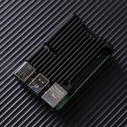 Aluminum Case Enclosure Housing + Tools for Raspberry Pi 4 Model B (Black) - Afbeelding 4 van 10