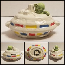 Vintage 1970's/1980's Counterpoint Ceramic Green Martian Coin Bank
