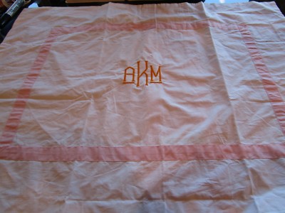 Pottery Barn Decorator pink standard sham monogrammed AKM  New