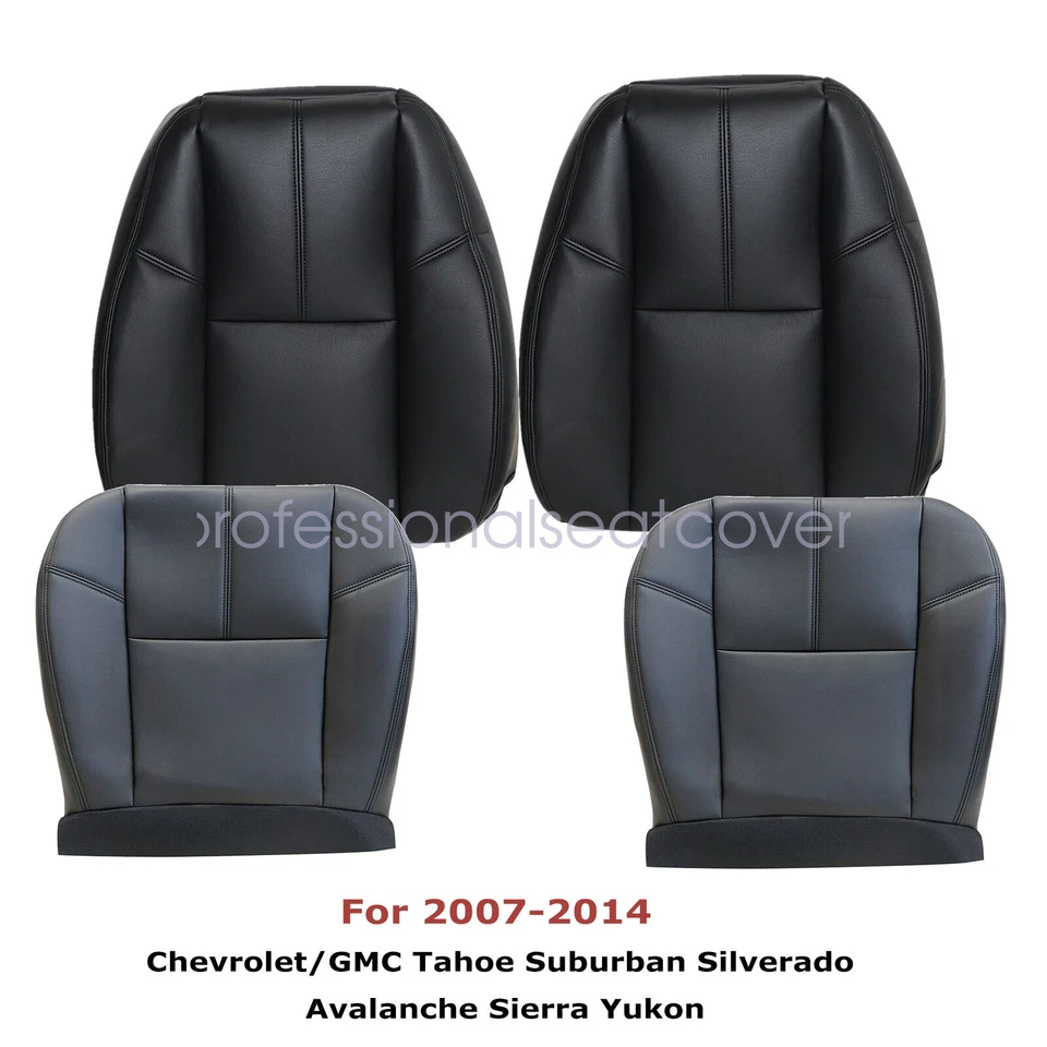 Cubierta de asiento de cuero negra para conductor y pasajero Chevy Tahoe 2007-2014 Foto 2 de 4