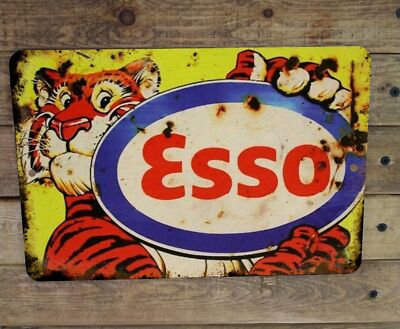 Vintage Style Esso Tiger Auto Service Shop 12x8 Metal Garage Sign NEW