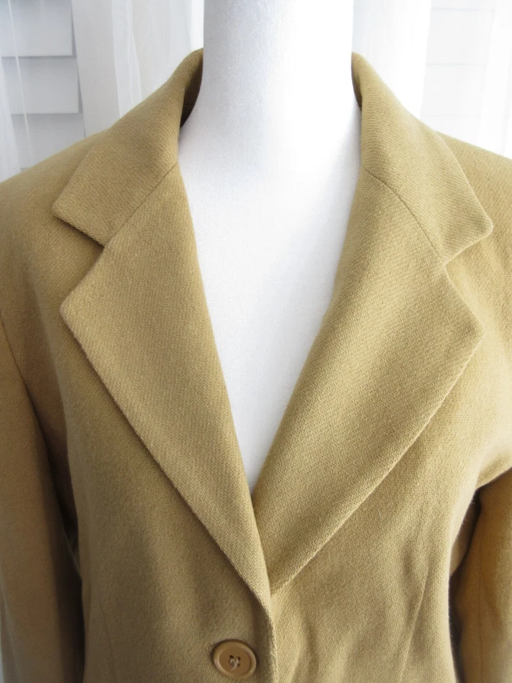 Vintage NY&Co 100% Wool Suit Jacket Blazer Women's 8 Tan Camel Career Lined Y2K - Image 2 of 4