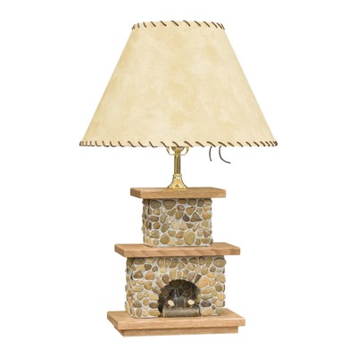 Light Up Fireplace Table Lamp Amish Made In Usa 716417861928 Ebay