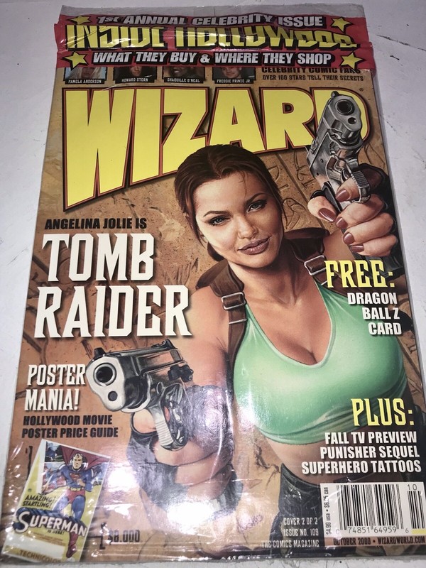 WIZARD #109 October 2000 USA COMICS MAGAZINE cover #2 ANGELINA JOLIE TOMB RAIDER