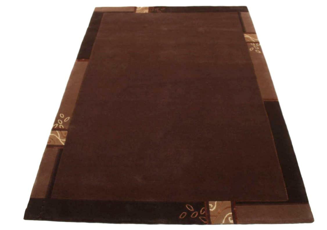 Alfombra original Nepal oriental con seda 170x240 cm 100% lana marrón Alfombra original Nepal oriental con seda 170x240 cm 100% lana marrón