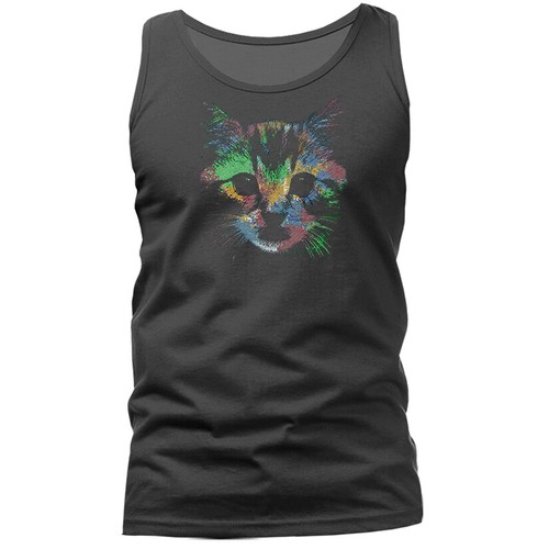 Kitty Face Cat Animal Pet Funny Joke Humor Humorous Graphic Tank Top - Picture 6 of 6