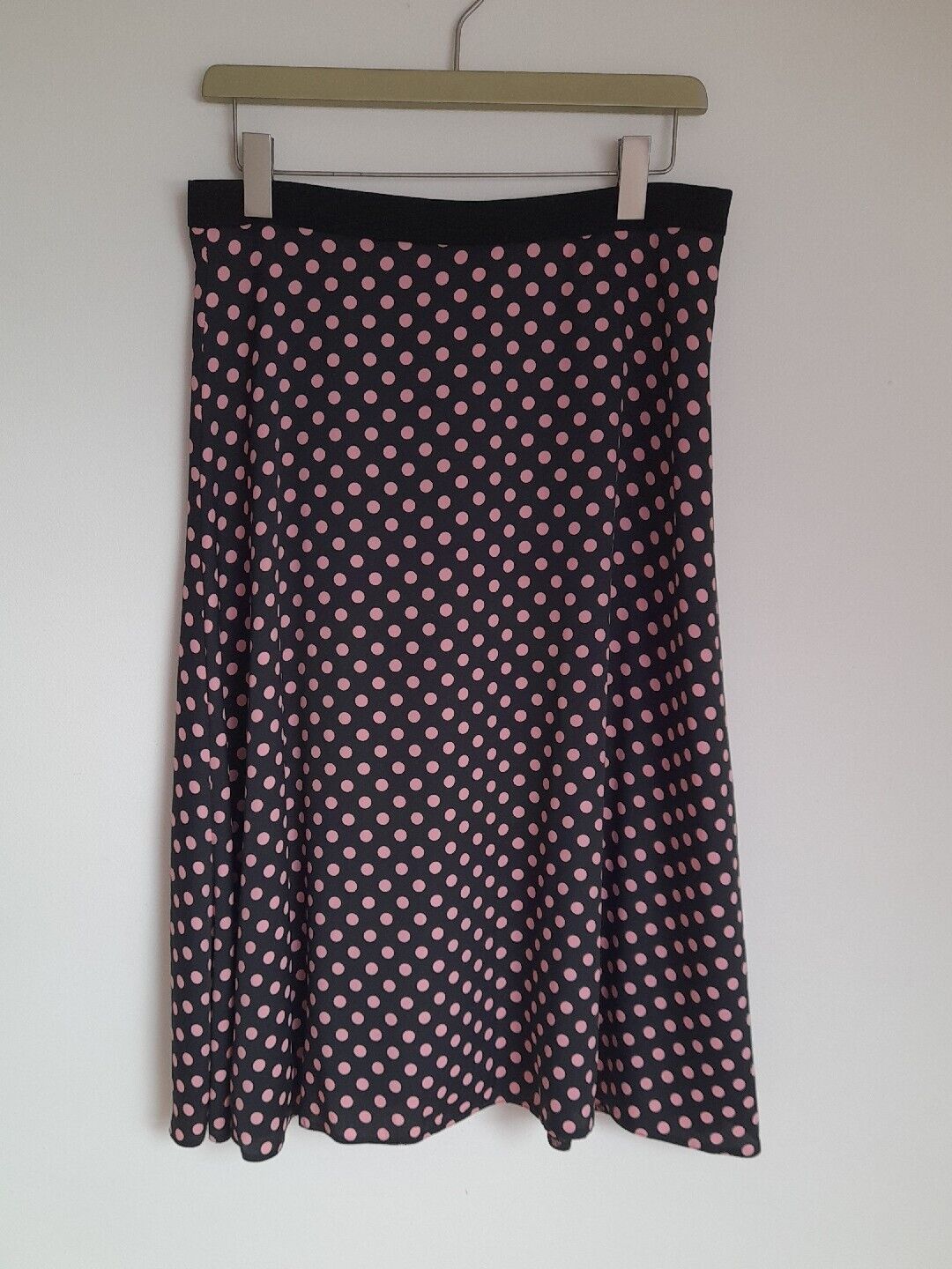 river island skirt size 14 black pink polka dot A… - image 4