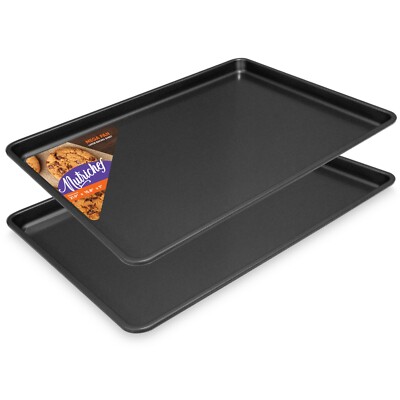 NutriChef 2Pc Professional Home Kitchen Bake Pans Non-Stick Coated layer Surface