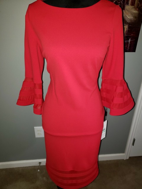 calvin klein red sweater dress