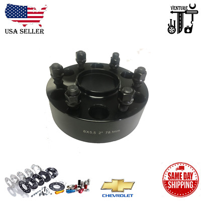 2PC 2'' THICK 6X5.5 78.1MM HUBCENTRIC SPACER ADAPTER 14X1.5 [FITS: CADILLAC]