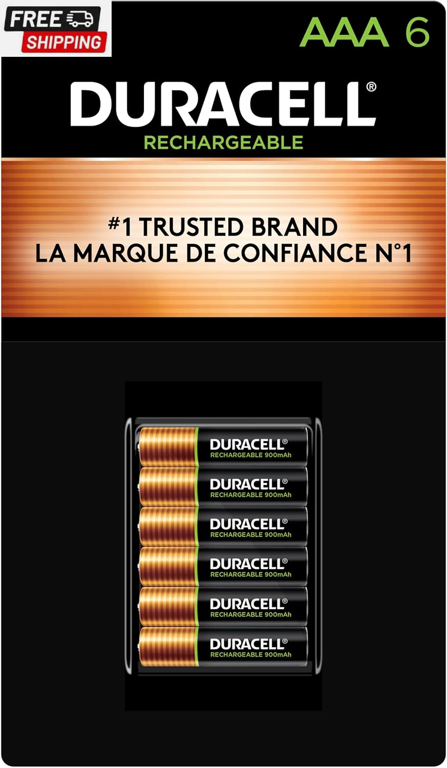 Rechargeable AAA Batteries, 6 Count Pack, Triple a Battery for Long-Lasting Powe-image