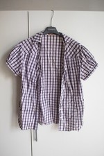 camicia donna maniche corte conbipel L viola e bianca a quadretti