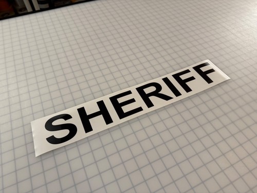 Calcomanía de seguridad SHERIFF 3"x20" REFLECTANTE Arial negrita (10 colores diferentes) - Imagen 6 de 12