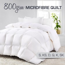 All Size Aus Made 800GSM Ultra-Warm Microfiber Microfibre Winter Quilt Duvet 