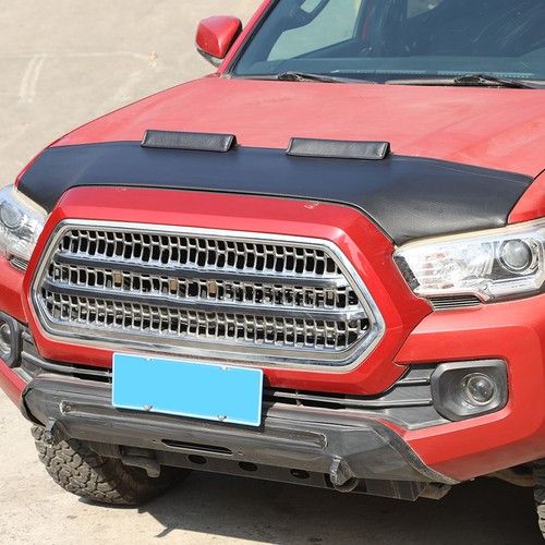 Front PU Leather Hood Cover Protector Bra Trim Cover For Toyota Tacoma 2016-23 - Picture 2 of 22