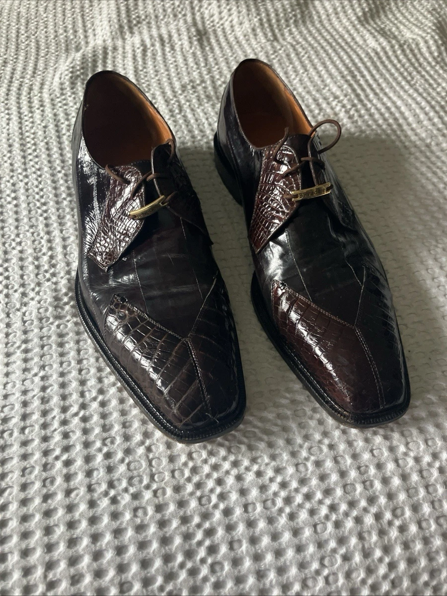 Belvedere Florence All Black‎ Exotic Leather Crocodile Oxford Shoes Sz 11.5M Belvedere shoes mens 12 - Gem main image 3
