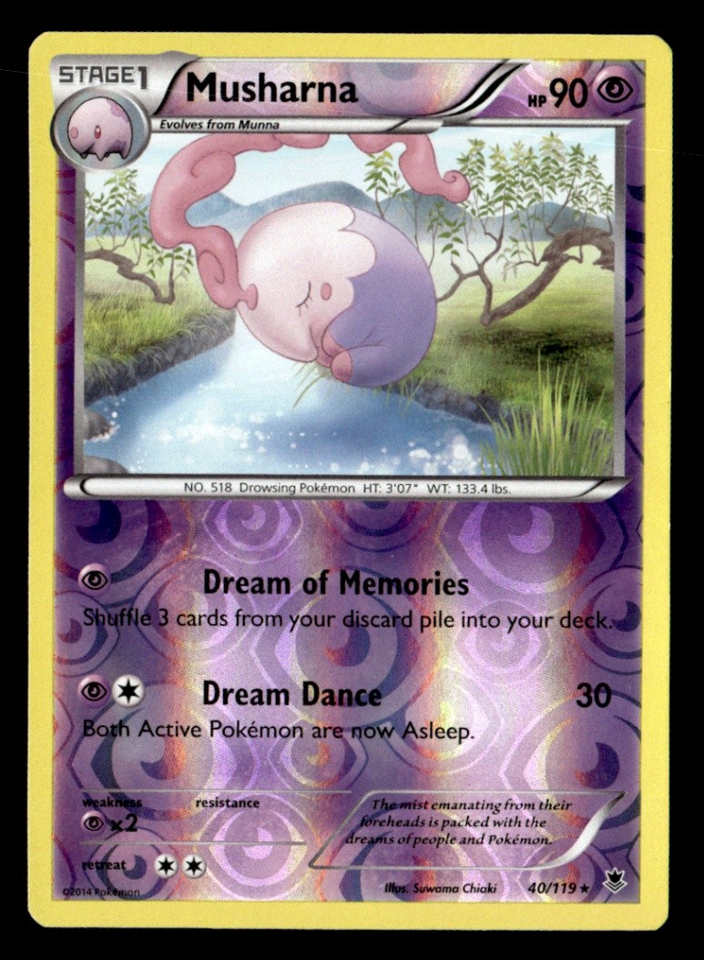 Musharna Rare Reverse Holo XY - Phantom Forces 40/119 LP Pokémon TCG