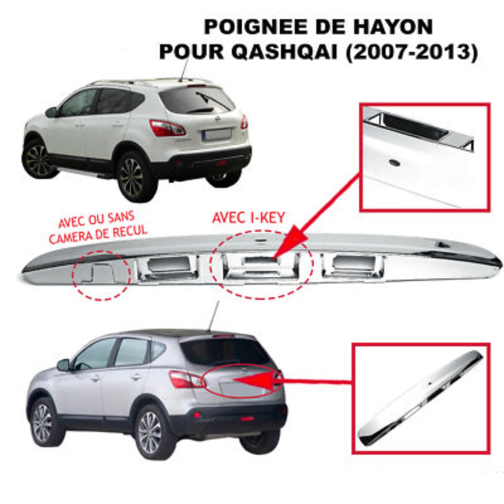 Poignée de coffre Nissan Qashqai 2006-2013 idéale pour les départs