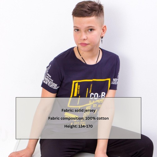 Teen Boys’ Jersey T-Shirt – Lightweight & Skin-Friendly Fabric, Summer, Nosi... - Picture 3 of 14