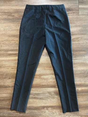 Pantalone Burberry uniforme donna taglia 6 nero a righe misto lana mohair chino nuovo con etichette - Foto 7 di 22