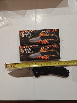 2U.S.A. Buck Shot Folder Knife 18-285B 5'' Closed Lightweight LockBack Stainless 