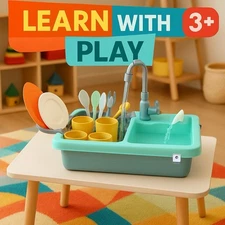 Kitchen Toy Sink Set - Pretend & Play Interactive Runs Water Best Kids Toy NIB