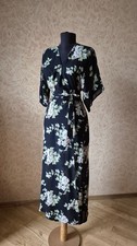 REFORMATION women's long wrap dress black floral print