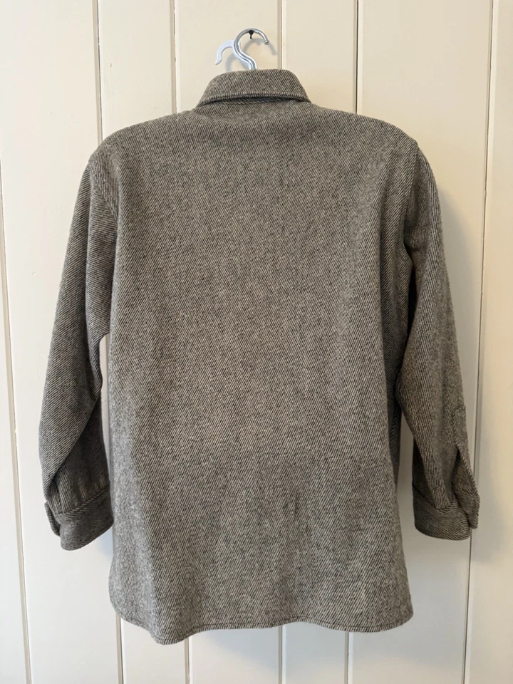 Eddie Bauer Vintage Wool Blend Gray Striped CPO Hunting Jacket Shacket Men’s L - Image 2 of 3