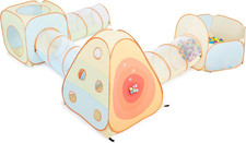 6 in 1 Pop up Play Tent with Tunnel, Ball Pit for Kids, Boys, Girls, Babies and