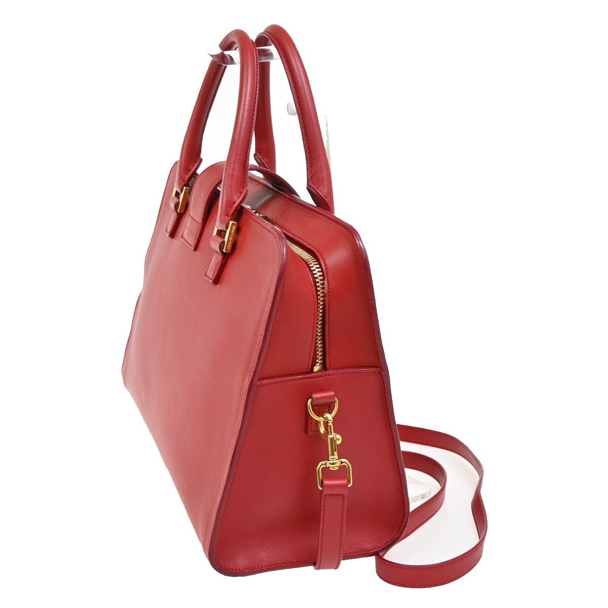 Borsa a mano SAINT LAURENT YSL logo Cabas 2 vie pelle rossa GHW Italia 95RL253